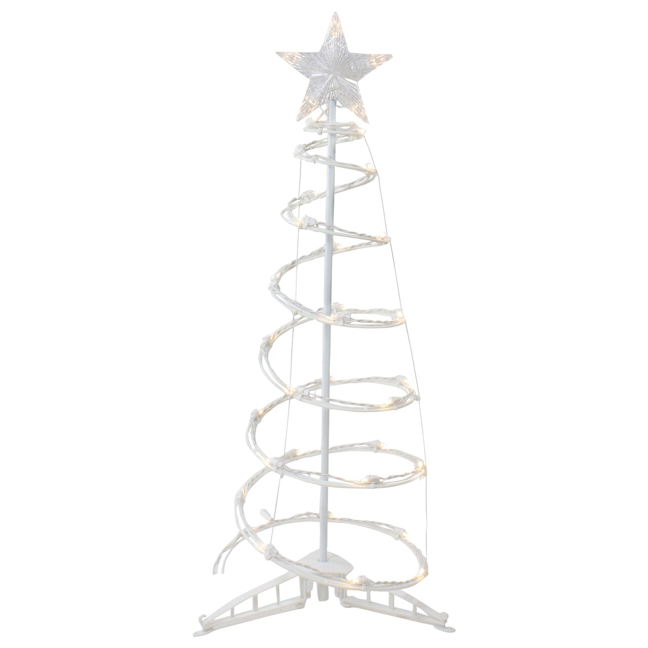 Northlight 3ft LED Lighted Spiral Cone Tree Outdoor Christmas Decoration, Warm White Lights